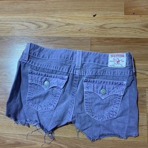 Purple true religion jeans shorts